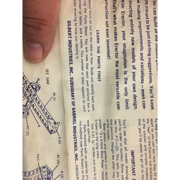 1970s Erector Set Plastic case motor parts instructions only 3 wheels - Picture 8 of 8